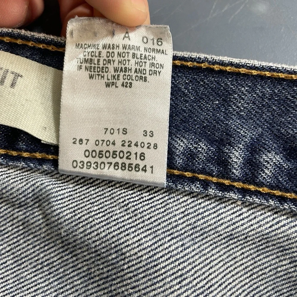 Vtg Levis 505 Jeans Mens 36x32 (fit 34x31) Y2K 2000s Whisker Fade Dark Wash